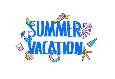 Yaz tatili alıntısı. Vektör rengi stilize metin.