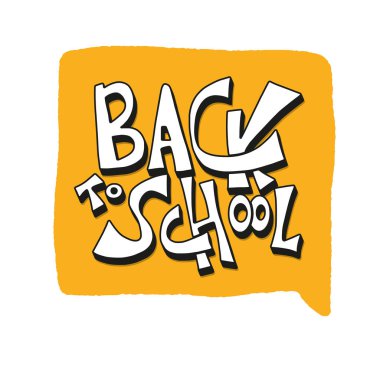 Afiş için okul metnine geri dön. Vektör çizimi.