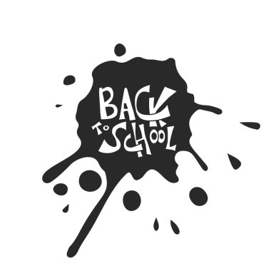 Afiş için okul metnine geri dön. Vektör çizimi.