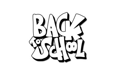 Afiş için okul metnine geri dön. Vektör çizimi.