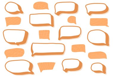 Metin için konuşma baloncukları kümesi. Vektör elemanları.