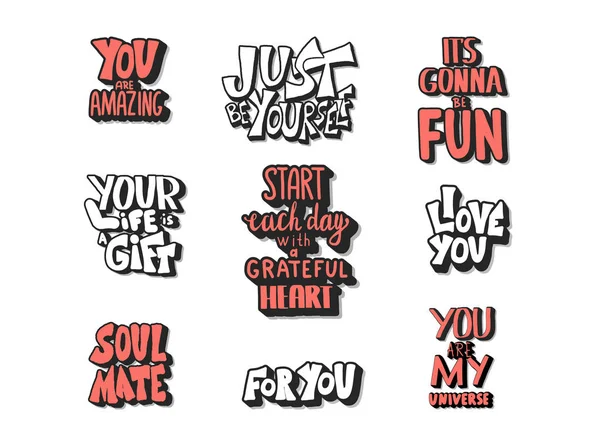 Set of motivational quotes isolated. Vector text. — Stock Vector