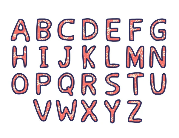 Alfabeto vetor arte cor sinais. Desenho das letras . — Vetor de Stock