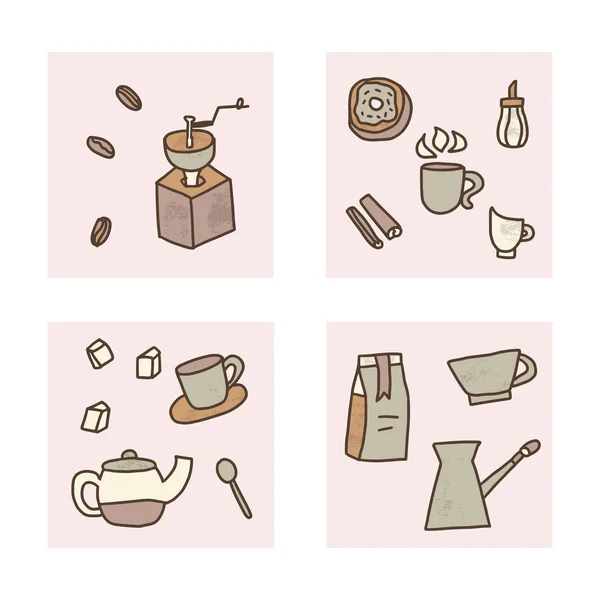 Кофе набора объектов. Элементы векторного дизайна . — стоковый вектор