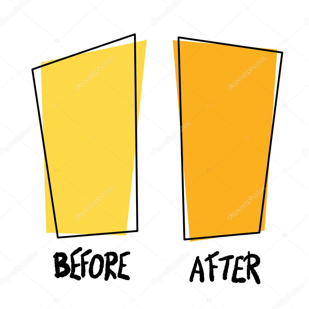 Before and after template. Vector illustration.