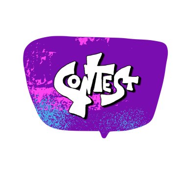 Yarışma metni. Elle çizilmiş bir kelime. Vektör çizimi.