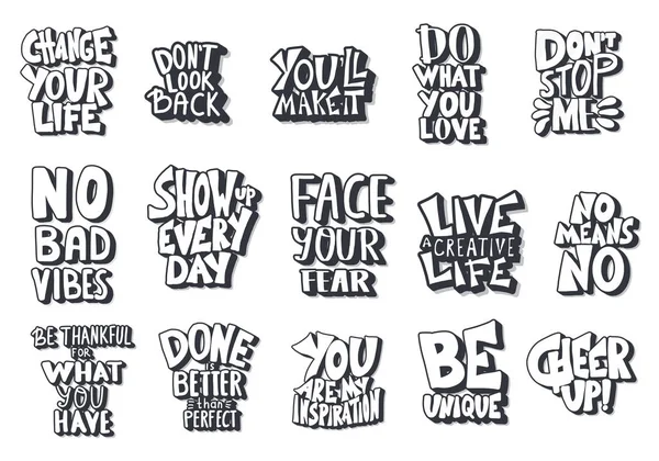 İzole motivasyonel tırnak seti. Vektör metni.