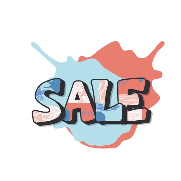 Sale text for promo with decor. Vector lettering. — Stock Vector