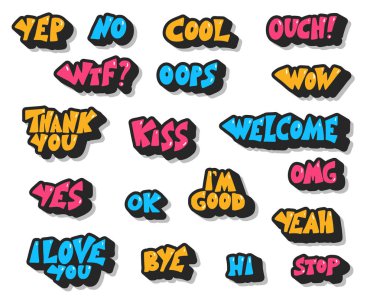 Kısa ifadeler seti. Vektör Illustration.