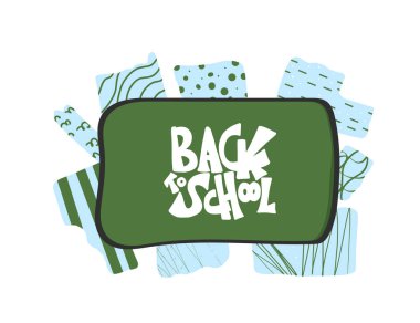 Afiş için okul metnine geri dön. Vektör çizimi.