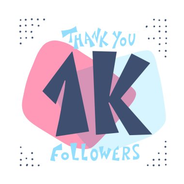 10k folowers teşekkür kartı. Vektör çizimi.