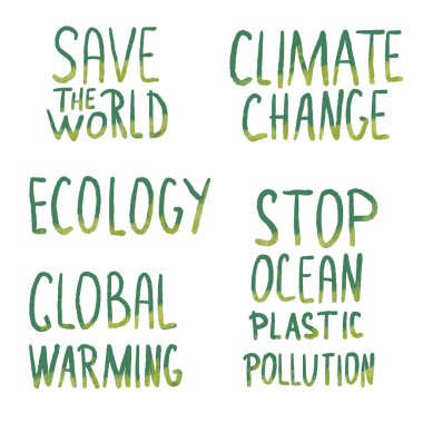 Ekoloji tırnak. Vektör renk illüstrasyon.