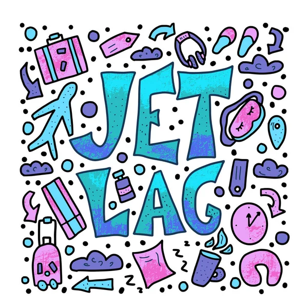 Cita del jet lag. Ilustración del concepto vectorial . — Vector de stock