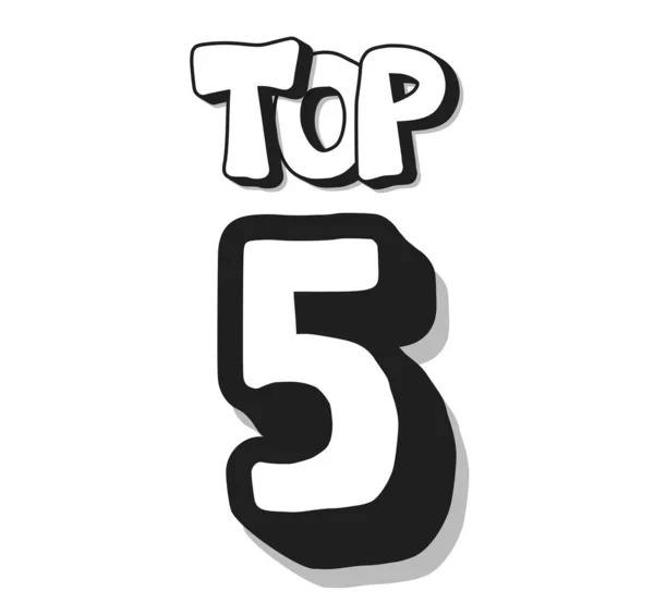 Top 5 lista en blanco. Plantilla vectorial dsign . — Archivo Imágenes Vectoriales