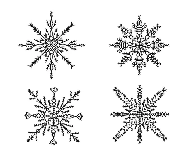 Flocos de neve isolados. Ilustração vetorial . — Vetor de Stock