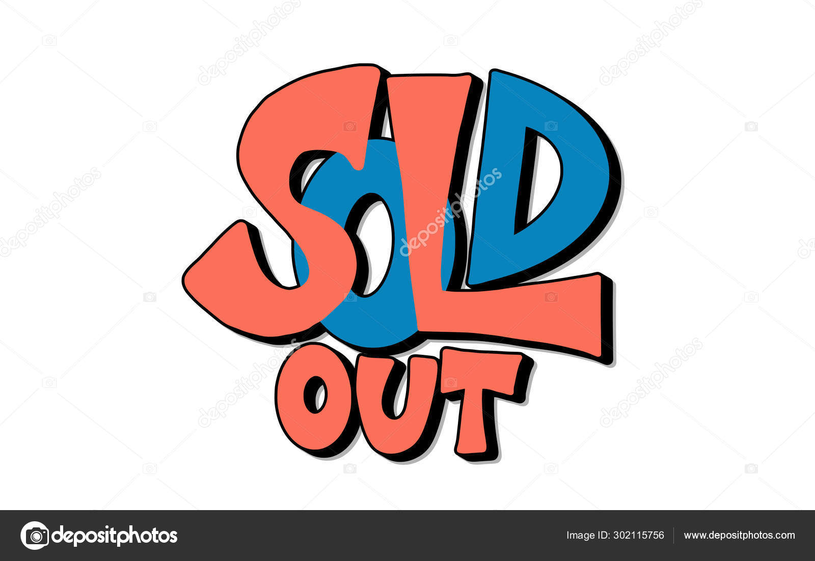 Sold out text isolated. Vector stylized design. Stock Vector Image by