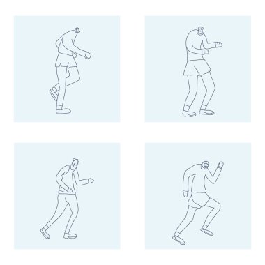 Runner. Yaşlı insan izole koşu. Vektör tasarımı