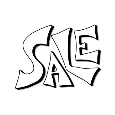 Satış stilize metin. Vektör yaratıcı kelime yalıtılmış.