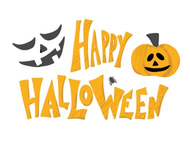 Mutlu cadılar bayramı düz işaretleri. Vektör basit tasarım.