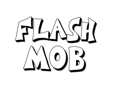 Flashmob stilize metin amblemi Vektör basit tasarım