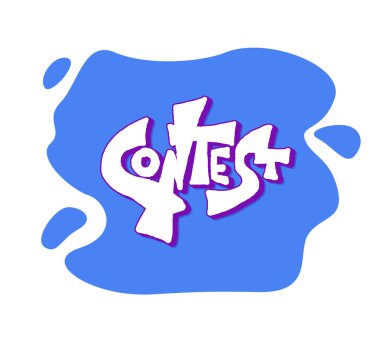 Yarışma metni. Elle çizilmiş bir kelime. Vektör çizimi.