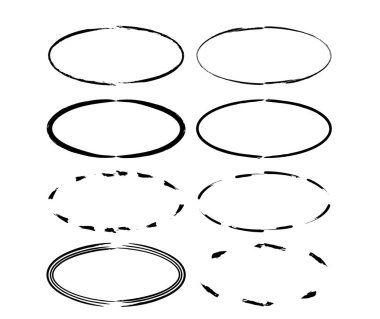 Grunge siyah çerçeveler kümesi. Kenarlıkları fırçalar.