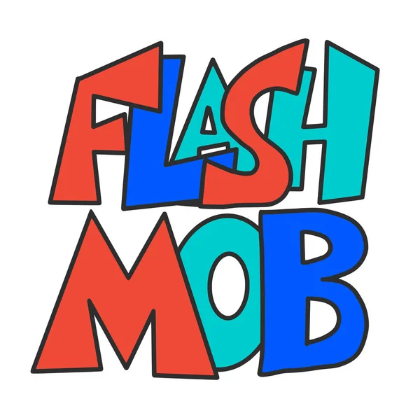 Flashmob emblema di testo stilizzato vettoriale design semplice — Vettoriale Stock