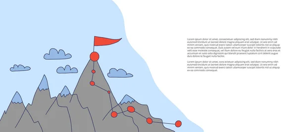 Concepto desafío. Vector mano dibujado garabatos colinas . — Archivo Imágenes Vectoriales