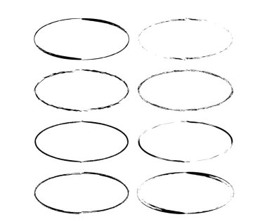 Grunge siyah çerçeveler kümesi. Kenarlıkları fırçalar.