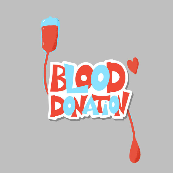 Текст сдачи крови с иллюстрацией вектора декора
