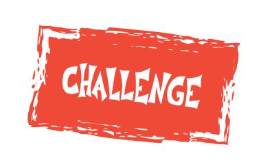 Stilize metne meydan oku. Vektör el çizilmiş teklif.