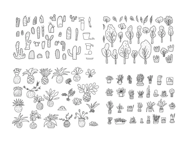 Doodle simgesi kümesi. Elle çizilmiş illüstrasyon.