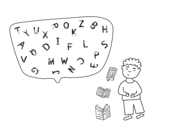 Stilize harflerle disleksi kavramı Vektör işareti