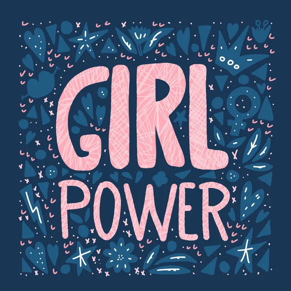 Girl Power affisch. Vektorkoncept illustration. — Stock vektor