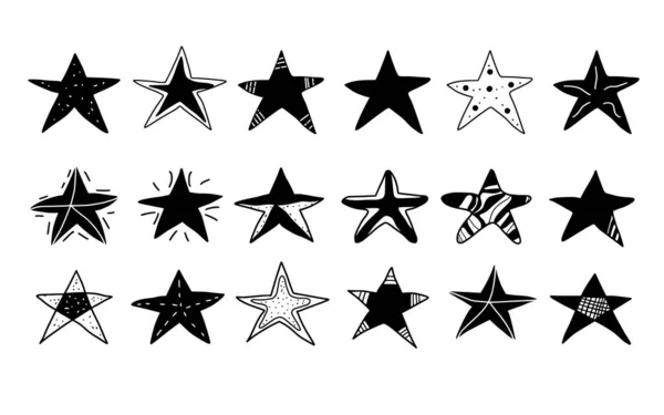 Yıldızlar karalama tarzında dizilmiş. Vektör çizimi.