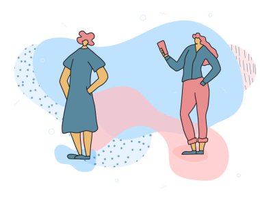 Genç yetişkin karakterler izole Vektör düz tasarım