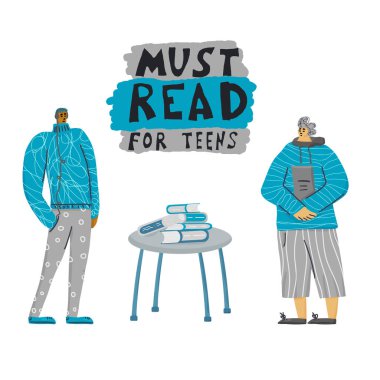 Genç yetişkin karakterler izole Vektör düz tasarım