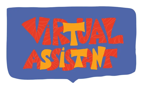 Assistant Virtuel Texte Isolé Citation Dessinée Main Illusion Vectorielle — Image vectorielle