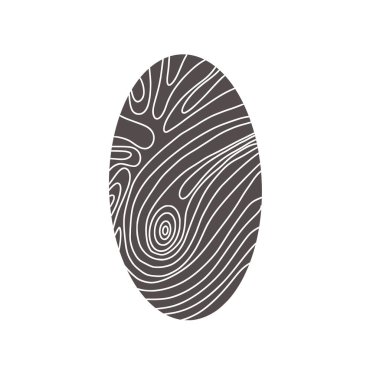 Kimlik parmak izleri. Giriş için güvenlik. Parmak izleri izole edilmiş beyaz arkaplan işareti. Biyolojik tanımlama sistemi. Vektör illüstrasyonu.