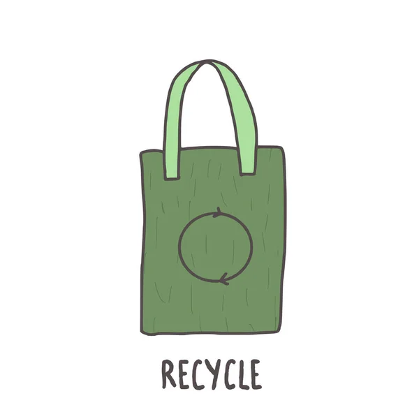 Recycle Bag Symbol Zero Waste Concept Vector Eco Friendly Emblem — Stock Vector