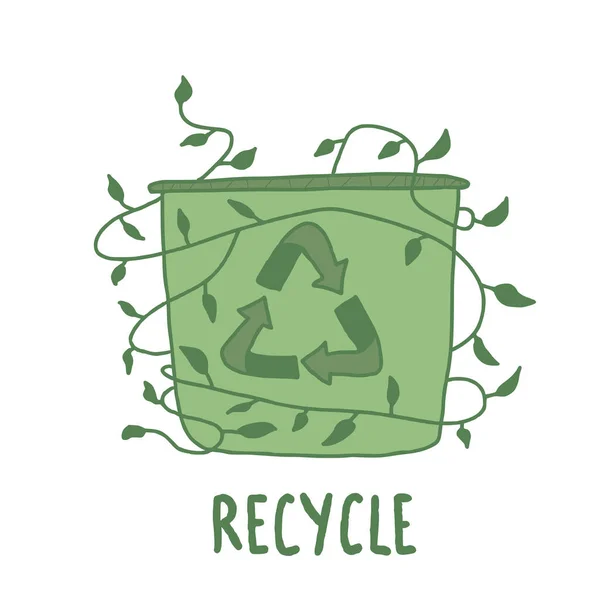 Recycle Symbol Recycling Clothes Sign Isolated White Background Zero Waste — Stock Vector