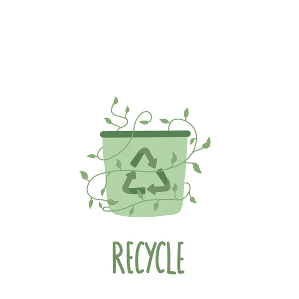 Recycle Symbol Recycling Clothes Sign Isolated White Background Zero Waste — Stock Vector