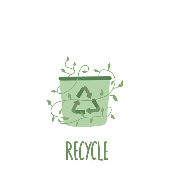 Recycle symbol. Recycling of clothes sign isolated on white background. Zero waste concept. Vector eco friendly emblem.