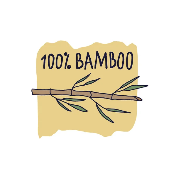 100 Emblema Bambu Persent Isolado Fundo Branco Eco Amigável Ilustração —  Vetores de Stock