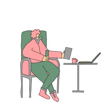 Çevrimiçi insan kaynakları röportajı. Etkileşimli iletişim konsepti. Vektör çizimi.