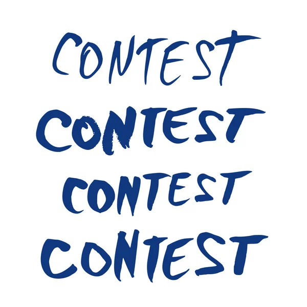 Concurso Conjunto Palavras Texto Tinta Desenhada Mão Para Competição Anunciar —  Vetores de Stock