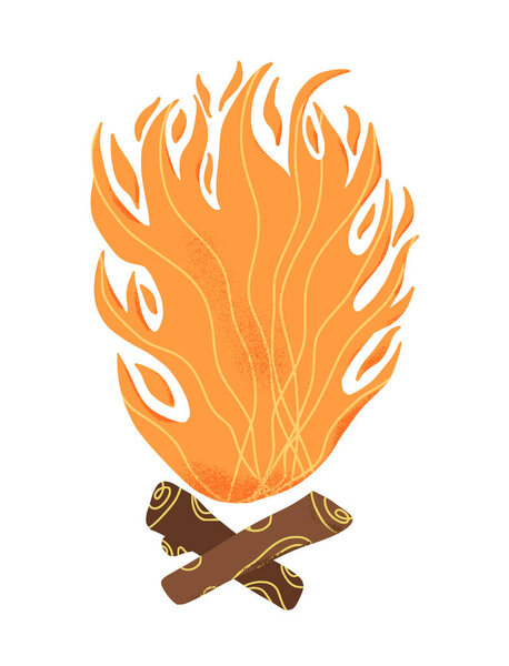 Fire symbol. Wildfire sign isolated on white background. Vector color illustartion.