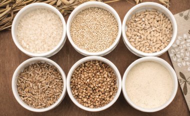 karışım-in çeşitli hububat ürünleri, tahıllar sağlıklı bir diyet için.