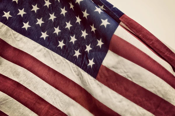 Nahaufnahme Der Amerikanischen Flagge Vintage Ton — Stockfoto