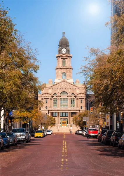 Historic Tarrant County Courthouse Fort Worth Texas Street View Sunny — Stock Photo, Image